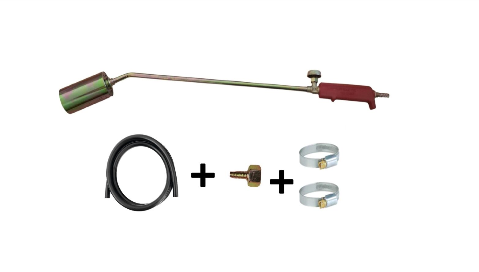 Arzator parlitor simplu, cu robinet + 2m furtun, stut butelie, 2 coliere pentru furtun