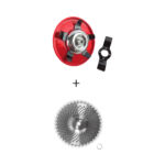 Disc motocoasa 5 lame, protectie, pentru sapat, plivit, tuns iarba, interior ax 25mm + Disc Motocoasa cu vidia 230MM 40T dinti, forma de farfurie, concava cu stangere usoara a ierbii, ALTAI Domadi