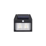 Aplica exterior cu panou solar si senzor miscare, IP65, lumina calda, negru Domadi