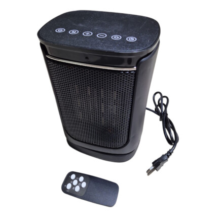 Aeroterma BG-H10 portabila cu incalzire rapida, 3 trepte, ceramica, telecomanda, oscilatie 70 grade, negru, control la distanta, timer 12 ore Domadi