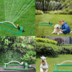 Aspersor oscilant metal cu plastic pentru gradina, 18 orificii, raza pulverizare de 10-15m, 460x150x140cm Domadi