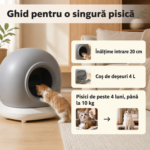 Litieră automată pentru pisici cu autocurățare, aplicație Wi-Fi și senzori de siguranță – ideală pentru apartamente Domadi