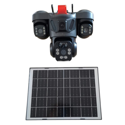 Cameră Supraveghere Solară WiFi D31, 3 Obiective, PTZ Domadi