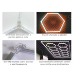 Lampă LED Hexagonală Tip Fagure, 10 Celule, 220V, Garaj Domadi