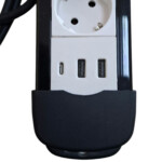 Prelungitor 5m cu 5 Prize, 2 USB, 1 USB-C și Întrerupător Domadi